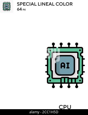 CPU-spezielles lineales Farbvektorsymbol. CPU-Symbole für Ihr Geschäftsprojekt Stock Vektor