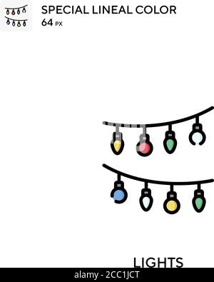 Lichter spezielles lineales Farbvektorsymbol. Lichter Symbole für Ihr Geschäftsprojekt Stock Vektor