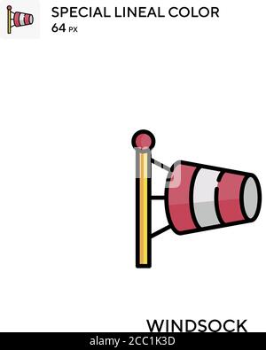 Windock spezielles lineales Farbvektorsymbol. Windsock-Symbole für Ihr Geschäftsprojekt Stock Vektor