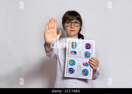 Dünner werdendes Hornhautdystrophie, Augen-Keratotopographie. Stockfoto