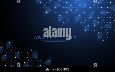 Hintergrund der Molekülstruktur. Wissenschaft Vorlage Tapete oder Banner mit einer DNA-Moleküle. Asbtract wissenschaftlichen Molekül Hintergrund. Wellenfluss Stock Vektor