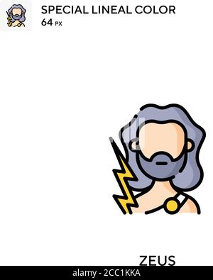Zeus spezielles lineales Farbvektorsymbol. Zeus-Symbole für Ihr Geschäftsprojekt Stock Vektor