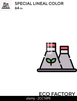 Eco Factory spezielles lineales Farbvektorsymbol. Eco Factory Symbole für Ihr Geschäftsprojekt Stock Vektor