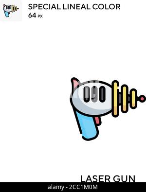 Laserpistole spezielles lineales Farbvektor-Symbol. Laserpistole Symbole für Ihr Business-Projekt Stock Vektor