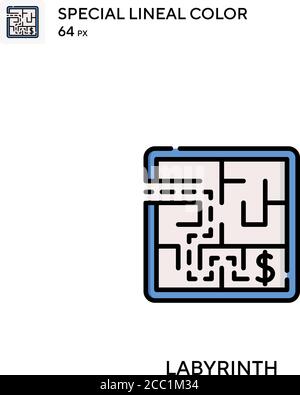 Labyrinth spezielles lineales Farbvektorsymbol. Labyrinthsymbole für Ihr Geschäftsprojekt Stock Vektor