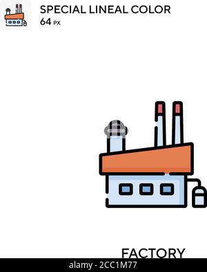 Werkseitig spezielles lineales Farbvektorsymbol. Werkseitige Symbole für Ihr Geschäftsprojekt Stock Vektor