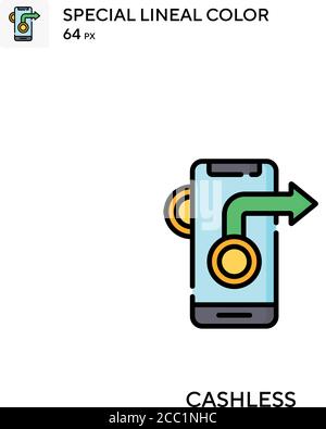 Cashless Special Lineal Farbe Vektor-Symbol. Bargeldlose Symbole für Ihr Geschäftsprojekt Stock Vektor
