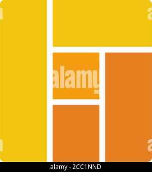 Symbol Des Parkettskittelmusters. Umrisse Mit Farbfülldesign. Vektorgrafik. Stock Vektor