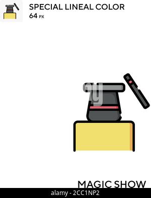 Magic show spezielles lineales Farbvektorsymbol. Magische Zeigesymbole für Ihr Geschäftsprojekt Stock Vektor
