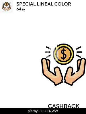 Cashback spezielles lineales Farbvektorsymbol. Cashback-Symbole für Ihr Geschäftsprojekt Stock Vektor