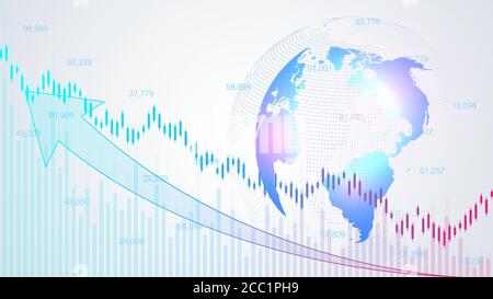 Börsenhintergrund oder Forex Trading Business Graph Chart für Finanzinvestitionskonzept. Business-Präsentation für Ihr Design. Wirtschaftstrends Stock Vektor