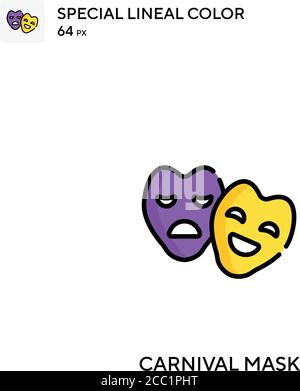 Karneval Maske Spezielle lineare Farbe Vektor-Symbol. Karneval Maske Icons für Ihr Business-Projekt Stock Vektor