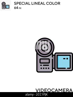 Videokamera spezielles lineales Farbvektorsymbol. Videokamera-Symbole für Ihr Geschäftsprojekt Stock Vektor