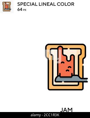 Jam spezielles lineales Farbvektorsymbol. Jam-Symbole für Ihr Geschäftsprojekt Stock Vektor