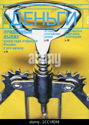 Das Titelbild der russischen Zeitschrift 'Money', 24. dezember 1997. Stockfoto