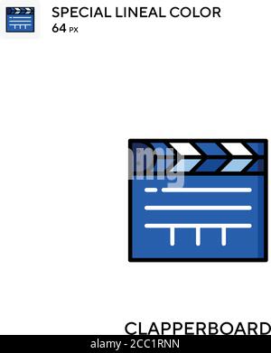 Clapperboard spezielles lineales Farbvektorsymbol. Clapperboard-Symbole für Ihr Geschäftsprojekt Stock Vektor