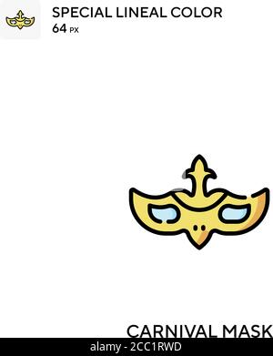 Karneval Maske Spezielle lineare Farbe Vektor-Symbol. Karneval Maske Icons für Ihr Business-Projekt Stock Vektor