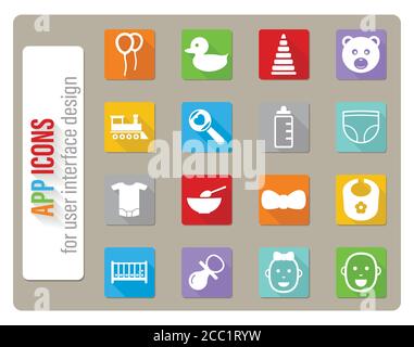 Baby-Icon-set Stock Vektor