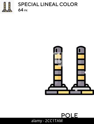 Pol spezielles lineales Farbvektorsymbol. Pole Icons für Ihr Business-Projekt Stock Vektor