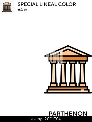 Parthenon spezielles lineales Farbvektorsymbol. Parthenon Icons für Ihr Business-Projekt Stock Vektor