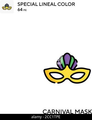 Karneval Maske Spezielle lineare Farbe Vektor-Symbol. Karneval Maske Icons für Ihr Business-Projekt Stock Vektor