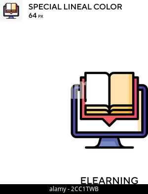 ELearning spezielles lineales Farbvektorsymbol. ELearning-Symbole für Ihr Geschäftsprojekt Stock Vektor