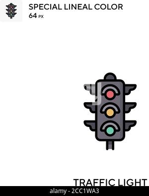 Ampelzeichen spezielles lineales Farbvektorsymbol. Ampelsymbole für Ihr Geschäftsprojekt Stock Vektor