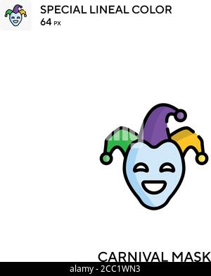 Karneval Maske Spezielle lineare Farbe Vektor-Symbol. Karneval Maske Icons für Ihr Business-Projekt Stock Vektor