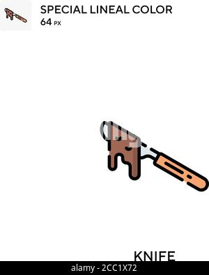 Messer spezielles lineales Farbvektorsymbol. Messer-Symbole für Ihr Geschäftsprojekt Stock Vektor