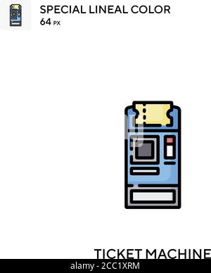 Ticket-Maschine Spezielle Linienfarbe Vektor-Symbol. Ticketautomaten-Symbole für Ihr Geschäftsprojekt Stock Vektor