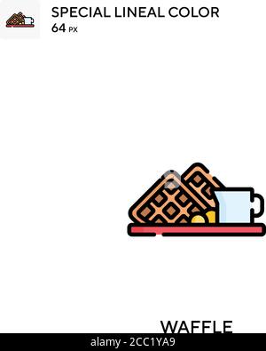 Waffel spezielles lineales Farbvektor-Symbol. Waffle-Symbole für Ihr Geschäftsprojekt Stock Vektor
