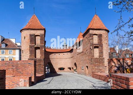 Polen, Warschau, Blick auf Warschau Barbican Stockfoto