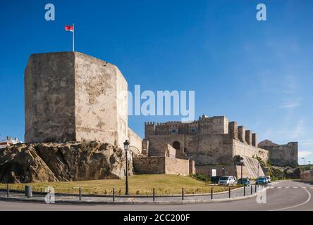 Spanien, Blick auf Castillo Guzman El Bueno Stockfoto