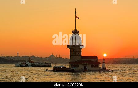 Türkei, Istanbul, Blick auf Jungfrauen Tower Stockfoto