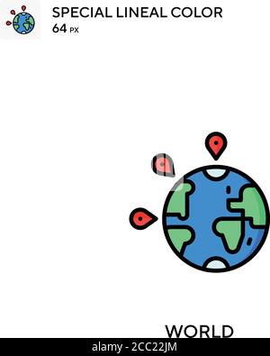 World Special Lineal Farbe Vektor-Symbol. Welt-Symbole für Ihr Geschäftsprojekt Stock Vektor
