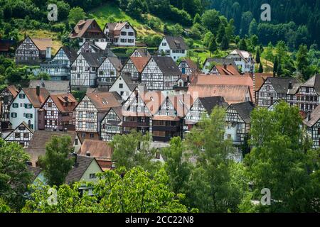 Deutschland, Baden-Württemberg, Blick auf Fachwerkhaus Stockfoto