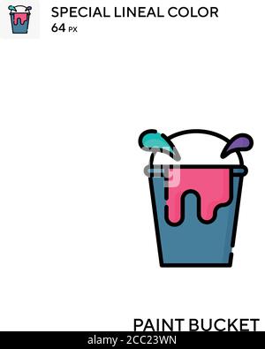 Farbbehälter spezielles lineales Farbvektorsymbol. Paint Bucket Icons für Ihr Geschäftsprojekt Stock Vektor