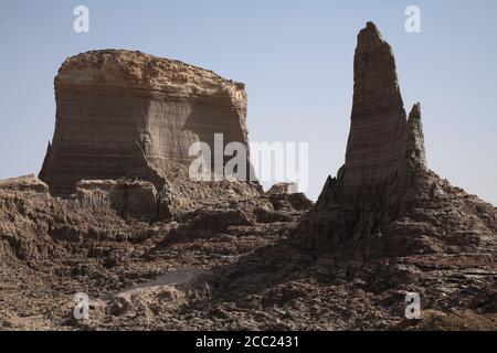 Äthiopien, Danakil Wüste, Dallol Vulkan Stockfoto