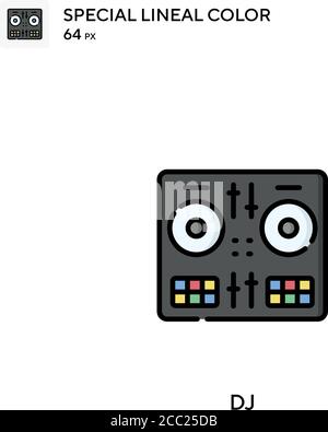DJ Special Lineal Farbe Vektor-Symbol. DJ-Icons für Ihr Business-Projekt Stock Vektor
