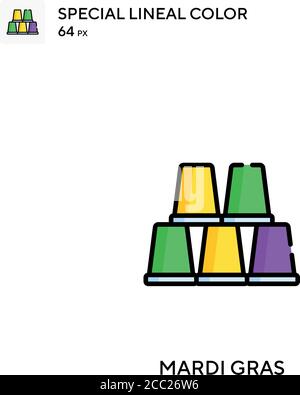 Mardi Gras spezielles lineales Farbvektorsymbol. Mardi gras Icons für Ihr Business-Projekt Stock Vektor
