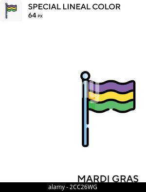 Mardi Gras spezielles lineales Farbvektorsymbol. Mardi gras Icons für Ihr Business-Projekt Stock Vektor