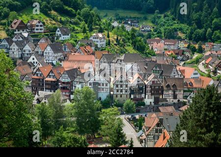 Deutschland, Baden-Württemberg, Blick auf Fachwerkhaus Stockfoto