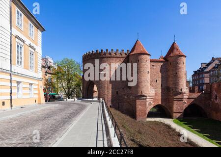 Polen, Warschau, Blick auf Warschau Barbican Stockfoto