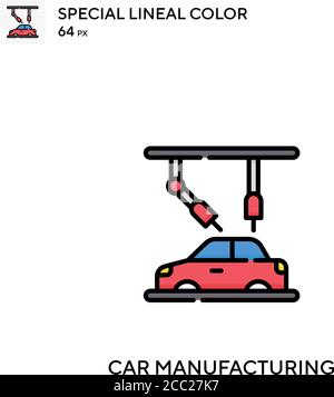 Autoherstellung Spezielle lineare Farbe Vektor-Symbol. Symbole für die Autoherstellung für Ihr Geschäftsprojekt Stock Vektor