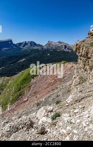 Italien Venetien Dolomiti - Panorama vom Astaldi ausgerüsteten Weg Stockfoto