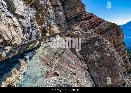 Italien Venetien Dolomiti - auf dem Astaldi Aided Weg Stockfoto