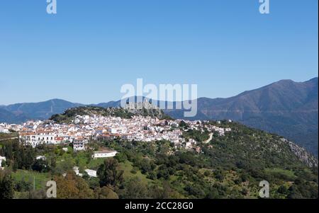 Spanien, Ansicht von Jimena De La Frontera und Los Alcornocales Naturpark Stockfoto