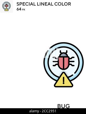 Bug spezielles lineales Farbvektorsymbol. Fehlersymbole für Ihr Geschäftsprojekt Stock Vektor