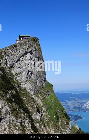 Österreich, Salzburger Land, Salzkammergut-Region, Schafberg Berg, See Mondsee, Blick auf Hotel Schafbergspitze Berg Stockfoto