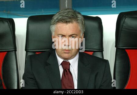 Mailand Italien, 13 September 2006,' San Siro' Stadion, UEFA Champions League 2006/2007 , AC Mailand - AEK Atene : der Mailänder Trainer Carlo Ancelotti vor dem Spiel Stockfoto